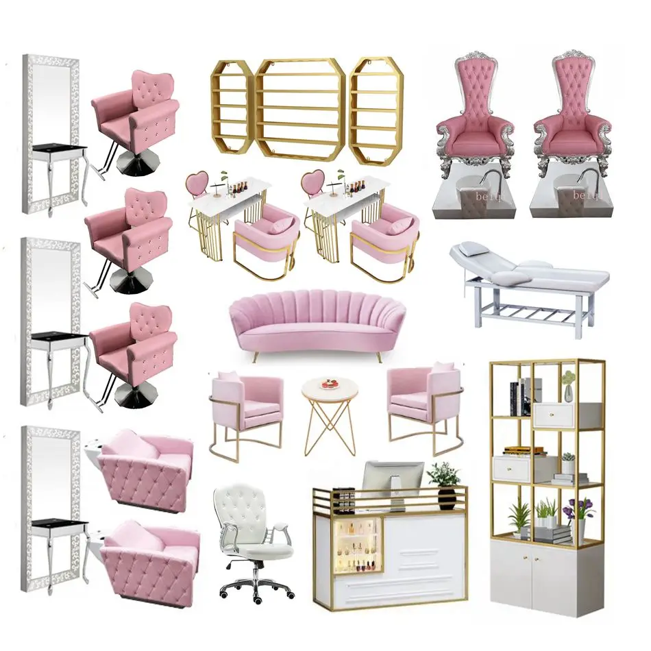 Modern Styling Chair Saloon Furnitures Pink Hair Chair Salon Beauty