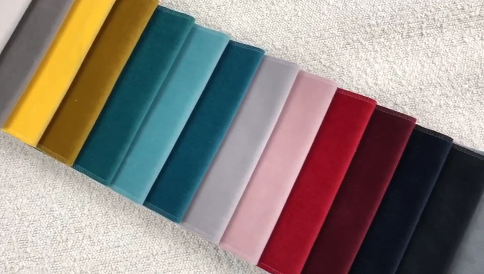 Plain Yarn Dyed Waterproof Holland Velvet Upholstery Textured Sofa