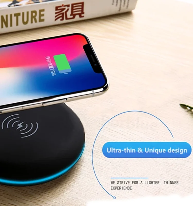 Unique Fast Wireless Power Bank 5000mah with Two Ways Charging Round Slim Powerbank - ANKUX.COM