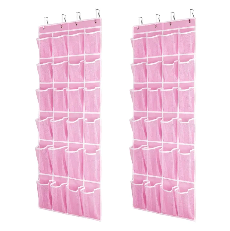 Over Door Shoe Organiser,Hanging Pocket Shoe Organizer,Pink,Multi