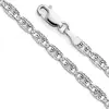 14k White Gold Solid 3mm Valentino Star/Edge Diamond Cut Chain Necklace with Lobster Claw Clasp