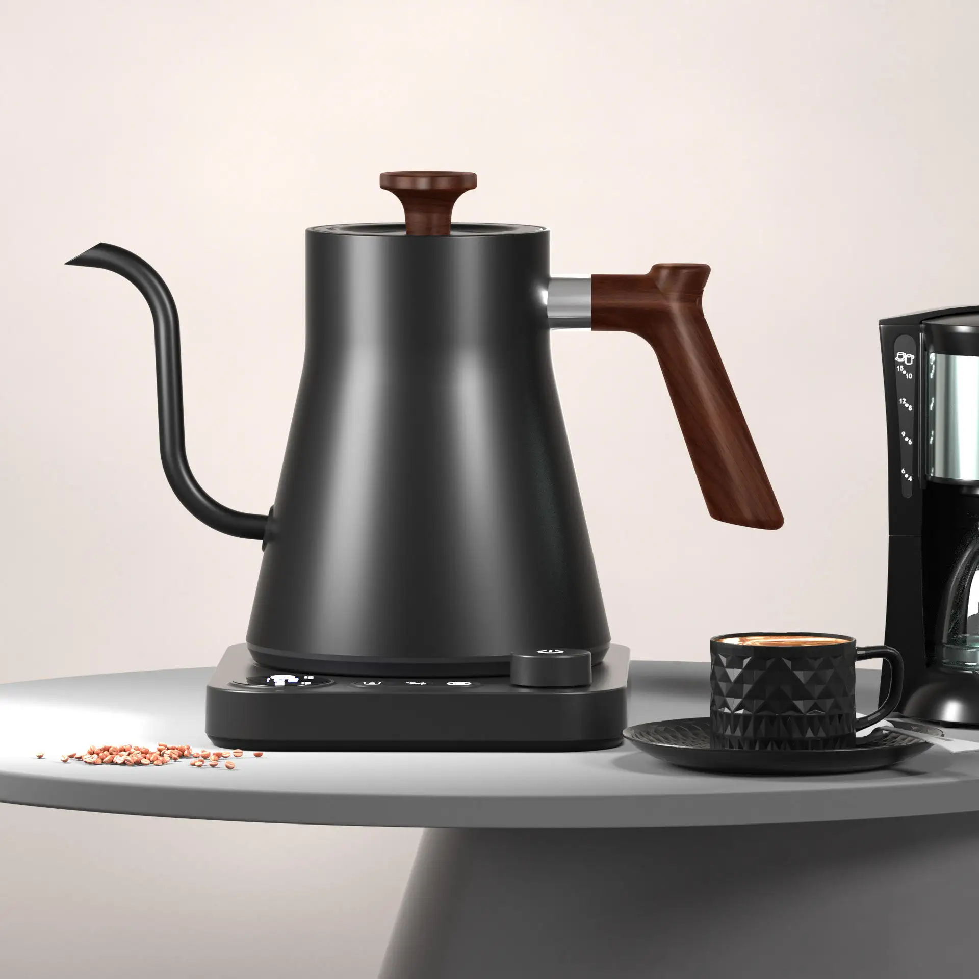 Stainless Steel Temperature Control Coffee Kettle Gooseneck Water Tea Pot details