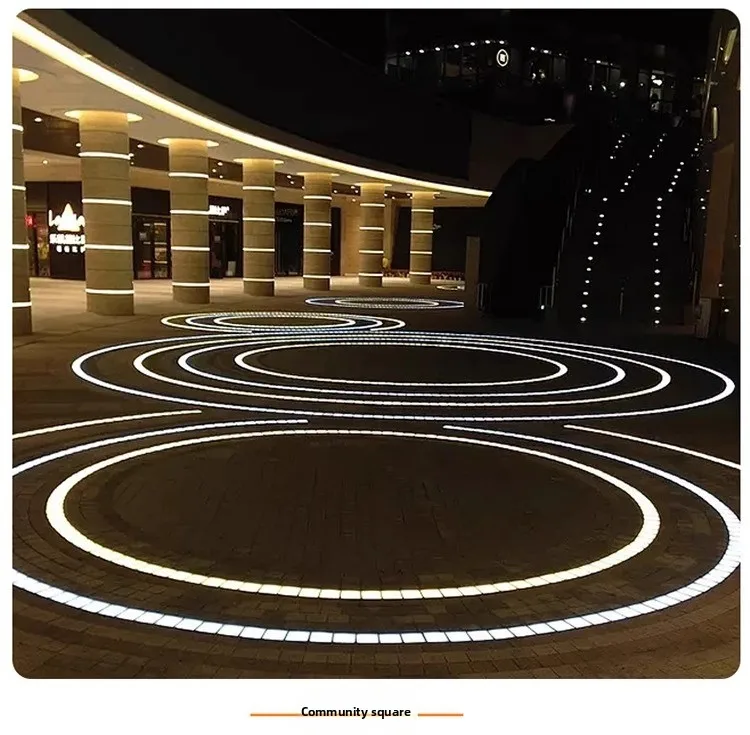 product aluminum led outdoor waterproof curved underground light dmx512 rgb embedded square park irregular ground tile landscape ip67-7