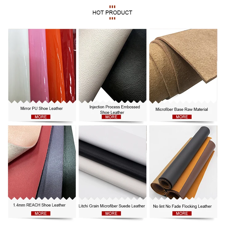 Floter Grain Pu Flocking Synthetic Leather Fabric For Making Men Safety