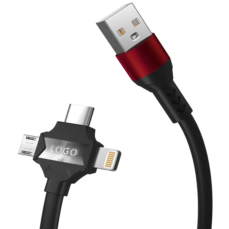 Factory directly USB charging cable China factory Phone charger cable LED 3 in 1 cable - ANKUX.COM