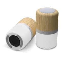 Trending products 2021 new arrivals bamboo speaker BT wireless speaker with LED Light