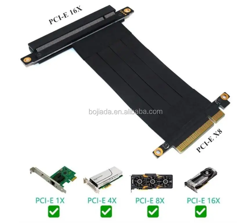 WLGQ Adaptateur PCI-E 8X mâle vers femelle Riser Card PCI-E 8X gauche 90 degrés
