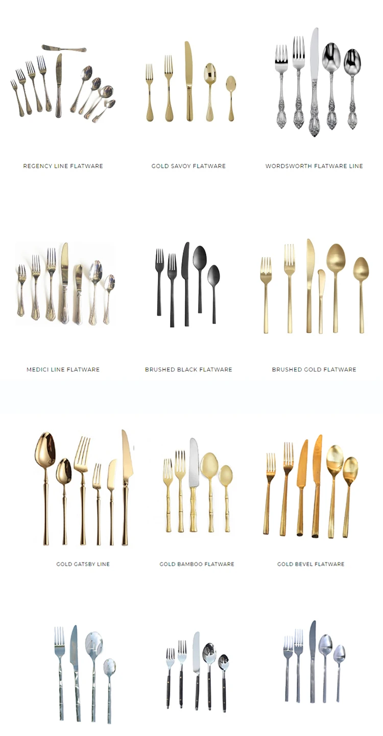 Inox 18/10 Morden Silver Flatware Set,Types Of Hotel Cutlery