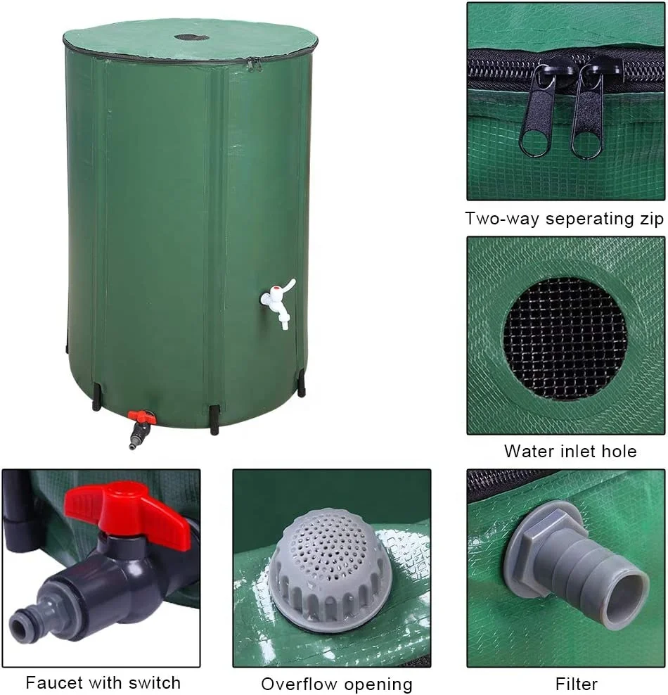 380l 100gallon Portable Water Tank Aqua Tank Storage Collapsable Pvc ...