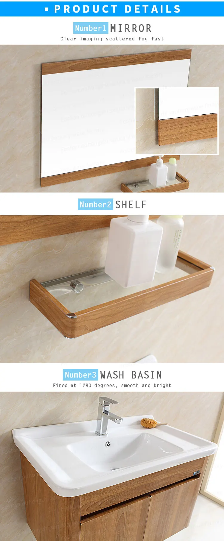 Modern Waterproof Stainless Steel wall bathroom sink cabinets