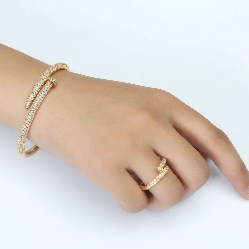 Fashion Charm Women Rhinestone Diamond Nail Bracelets Bangles Buy