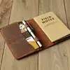 Leather Journal Cover for Moleskine Cahier Notebook Pocket with pen holder Field Notes Cover Vintage Refillable