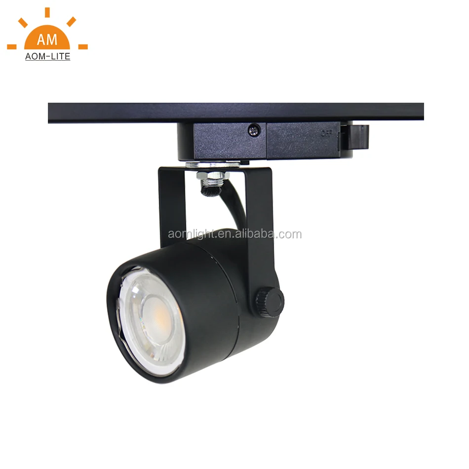 Miniature Decorated led black/white color GU10 bulb home hotel high bright 2 3 Phase Wire Adjustable COB Spot Led Track Light