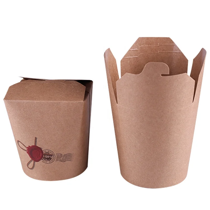 Take Away Brown Kraft Paper Food Pail Noodle Box Design - Buy Paper 