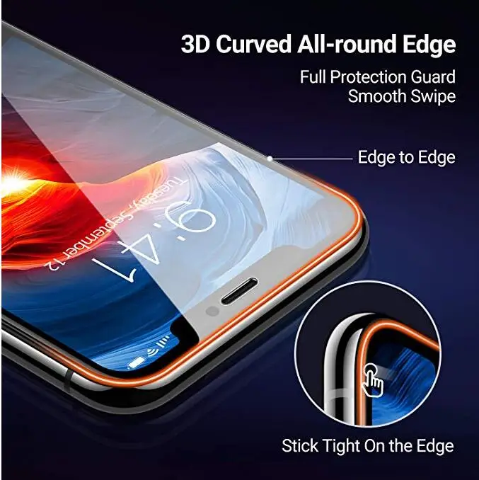 2.5D Full Coverage Film Anti-Fingerprint 9H Hardness Gorilla Glass for Samsung Tempered Glass Screen Protector for iphone