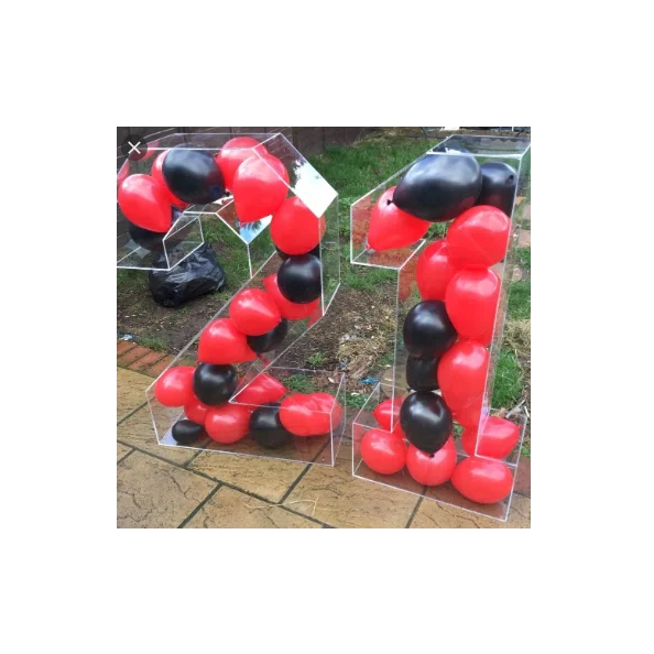 Clear Acrylic Perspex Number Balloon Decoration Display For Birthdays