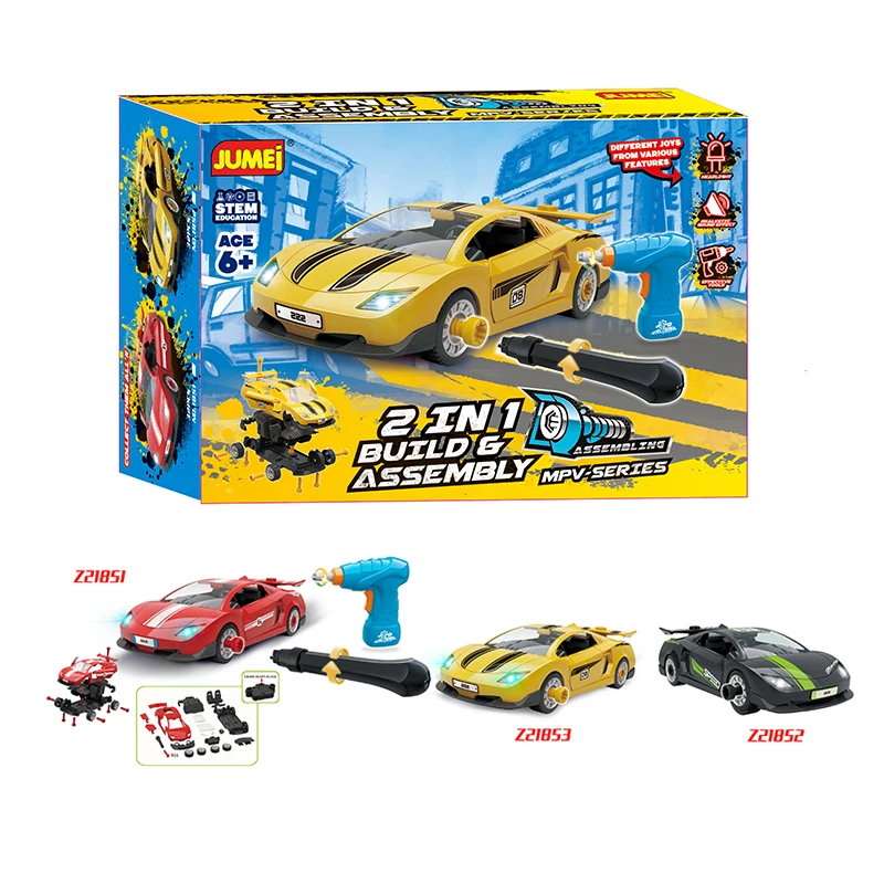 Plastic Creative Educational Diy Toy Assembling Car Toy Set For
