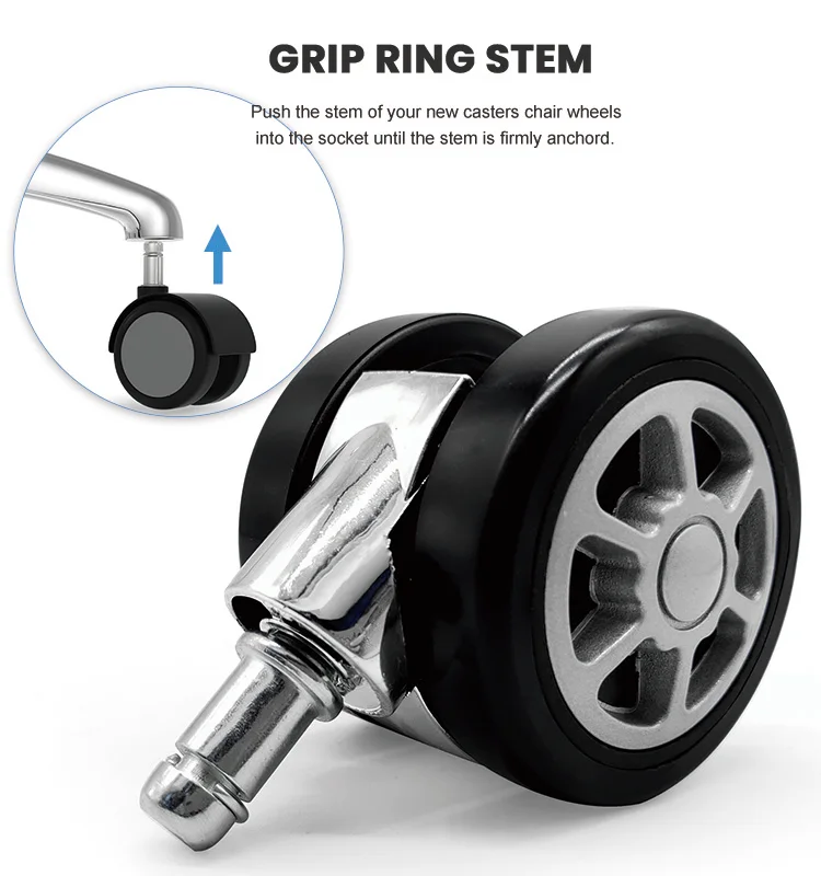 DLPO small Plastic/rubber baby walker caster wheel with grip ring stem