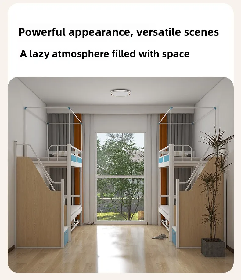 desk combination iron frame bunk bed-12