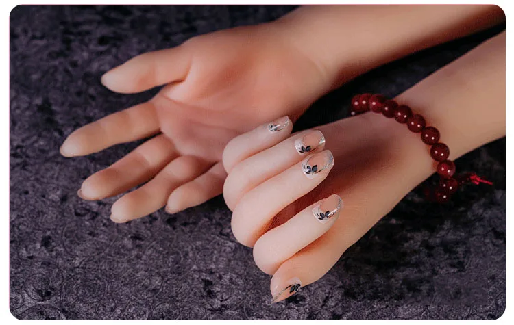 Silicone Adult Female Long Arms With Skeleton In Fingers Active Mannequin Hands For Ring Jewelry