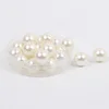 White Straight Hole Round Shape Abs Plastic Decoration Pearls