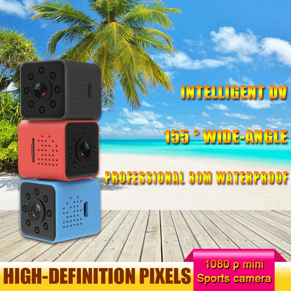 Mini Camera SQ23 Mini Waterproof Night Vision 1080P Spy Camera Wide Angle HD Diving Action Night Vision Recorder