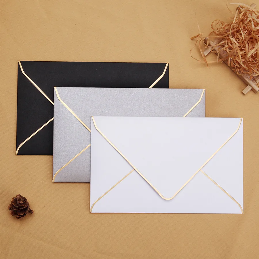 Wholesale Custom Printing Gold Foil Business Greeting Card Envelope