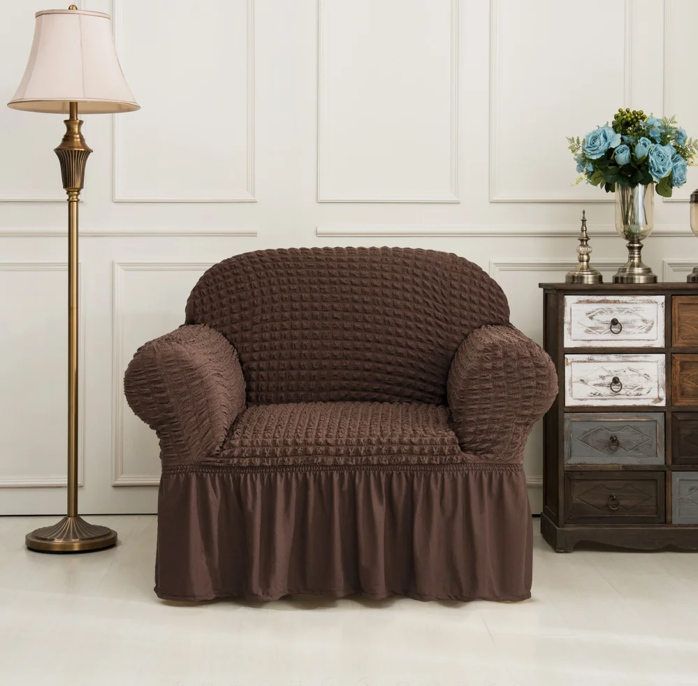 New Comfortable Dustproof Sofa Cover With Textured Seersucker Sofa