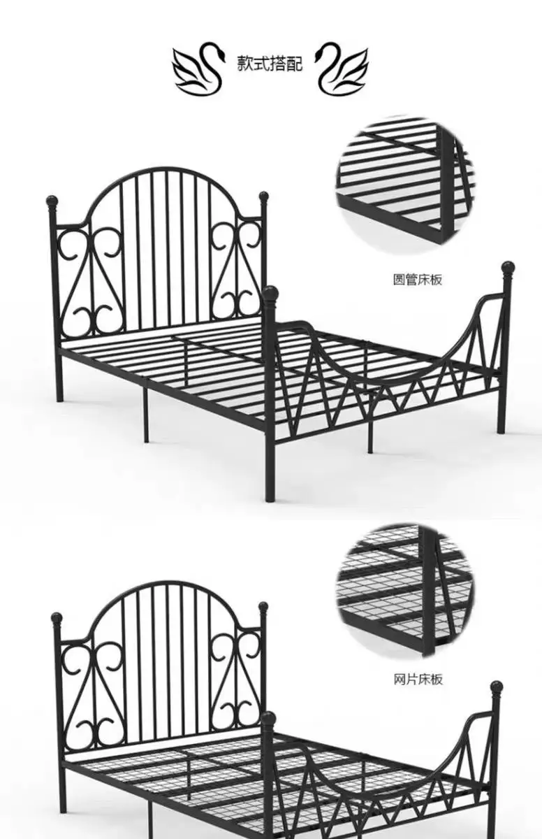2020 new style ancient nostalgic Iron and stainless steel wrought metal bed
