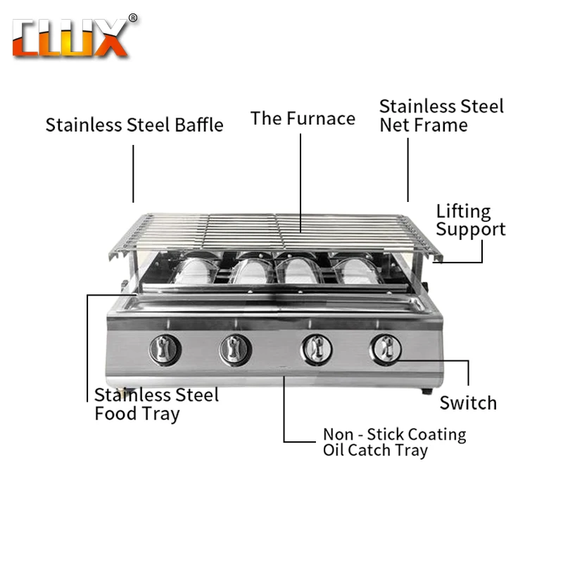Black friday outdoor griller Stainless Steel 4 burner bbq gas grill portable
