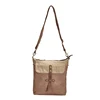 Fashion vintage unisex wholesale eco friendly logo crazy horse leather canvas custom messenger crossbody bag