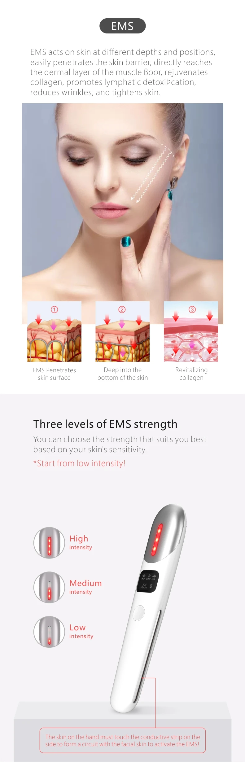 2024 Big smile new product  beauty Tool Sonic Vibration and EMS  Eye Device Heated Red Light Eye Massager Vibrating Massager