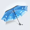 Customized Branded Logo Image Pattern Printing Automatic Auto Open And Close Umbrella 3 Fold