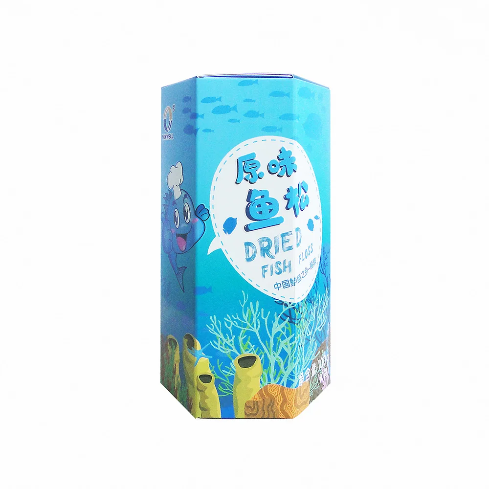 
High Quality Best Price Chinese Food Fish Snack For Kids In Hexagonal Paper Box 