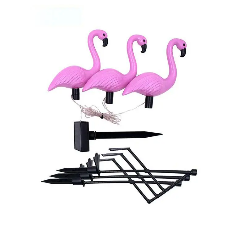 Outdoor Solar Garden Flamingo LED Path Light Waterproof Ground Spot Light