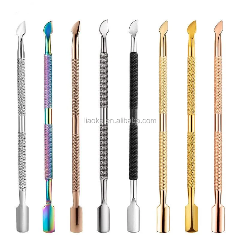 8 Colors Stainless Steel Nail Pusher Gel Nail Polish Remover Tools