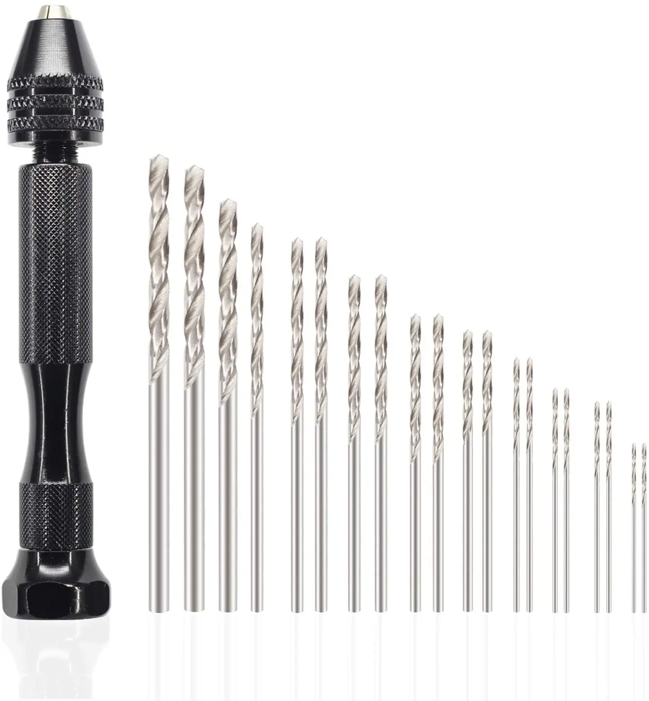 EnPoint™ Precision 20PCS DIY Micro Twist Drill Bits Set for Pin Vise HSS High Speed Steel Mini Drill Bit 0.3-1.6MM Shank Kit Hand Tools for Model Resin Jewelry Walnut Amber Olive Nut 