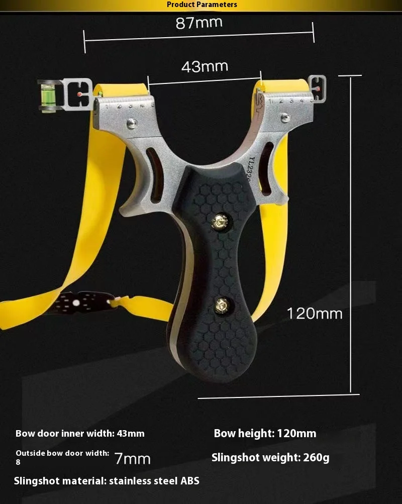 Black Dragon Strong Rubber Band Precision Fast Pressure Slingshot Toy Stainless Steel Free Flat Leather for Kids