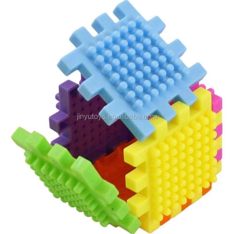 Plastic Kids Building Blocks Toys DIY Connecting Building Blocks Set Interconnecting Bristle Blocks for Education Fun
