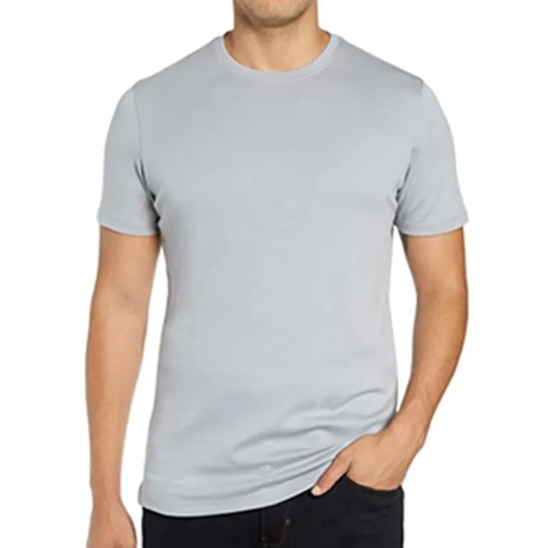 Men's 100% Pima Cotton Short Sleeve Crew Neck Blank T-shirt Regular Fit ...
