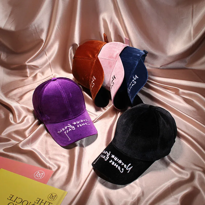 Purple Fashion Wholesale 6 Panel Hats Embroidered Under Brim Velvet ...