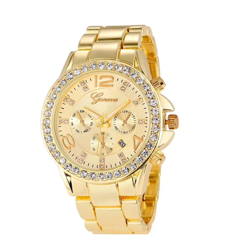 Duoya Marca De Lujo Reloj Mujeres Oro Ojos Moda Cristal Duoya Marca De Lujo Reloj Mujeres Oro Ojos Moda Cristal