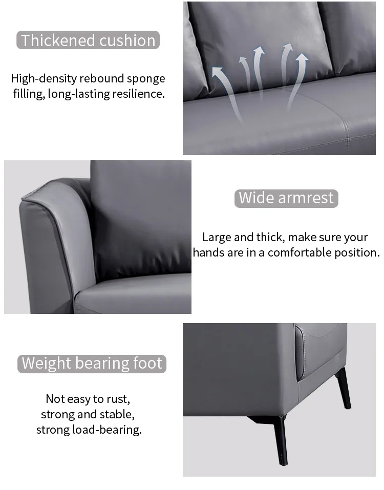 Pengpai 7 Seat Hall Leather Modern Furniture Couch Sofa