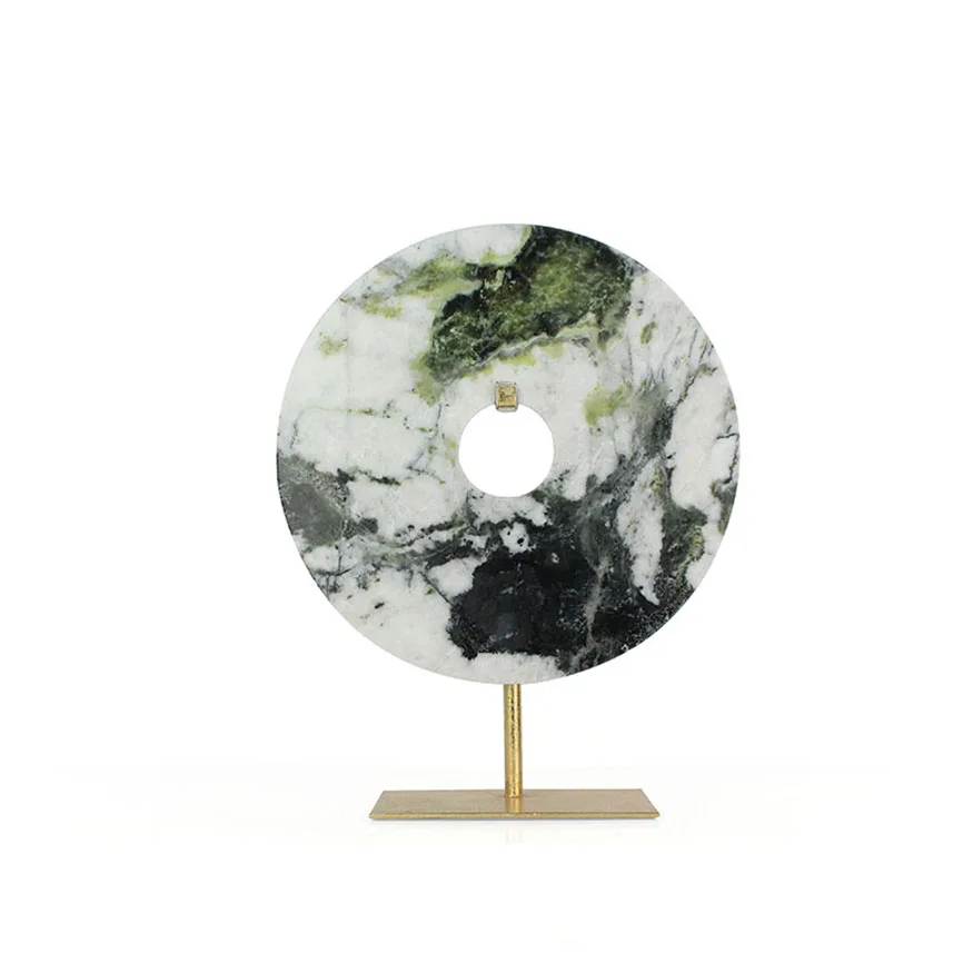 Luxury round marble  sculpture on metal for office decorations factory