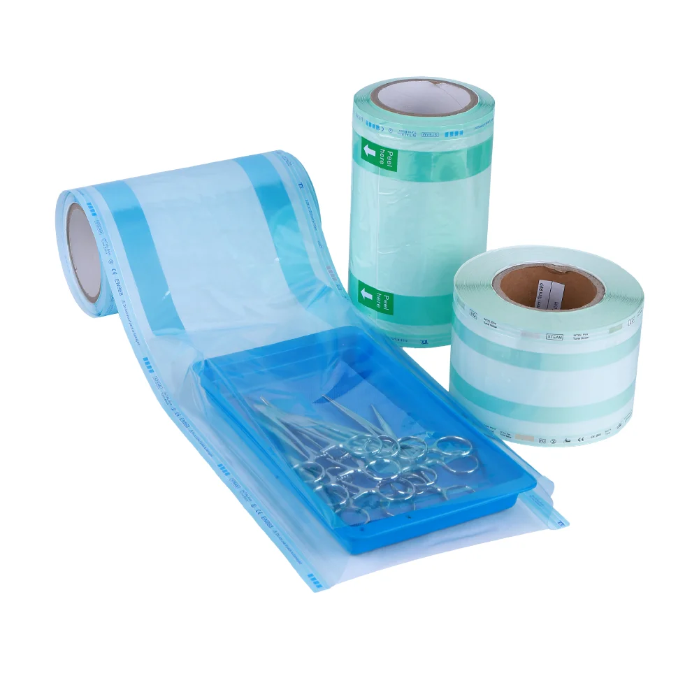Eco Friendly Gauze Sterile Barrier Pouch Sterilization Gusseted Reel