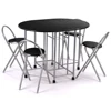 Kitchen breakfast table set metal frame folding dining table set with rolling casters