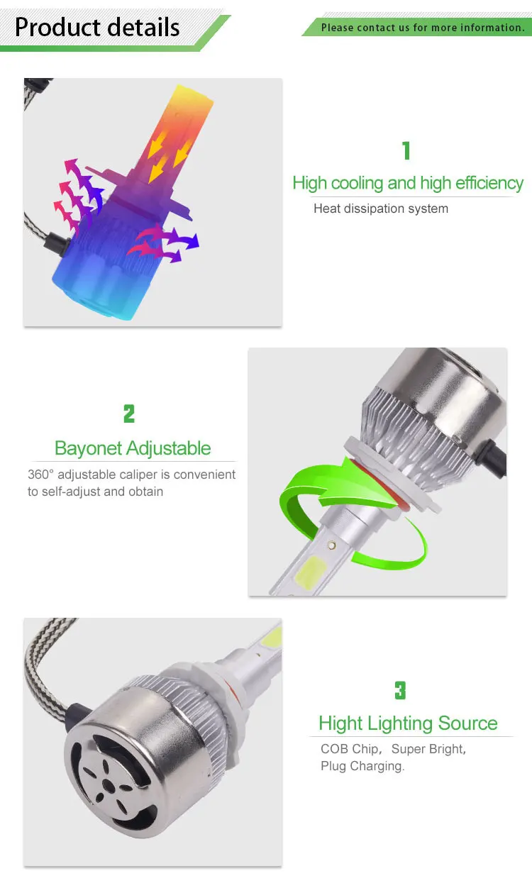 Cheap Adjustable Replacement Small Mini Led H7 Car Light Automotive Lamp 1500lm H11 H4 Auto Car H4 Led H7 Led Headlight