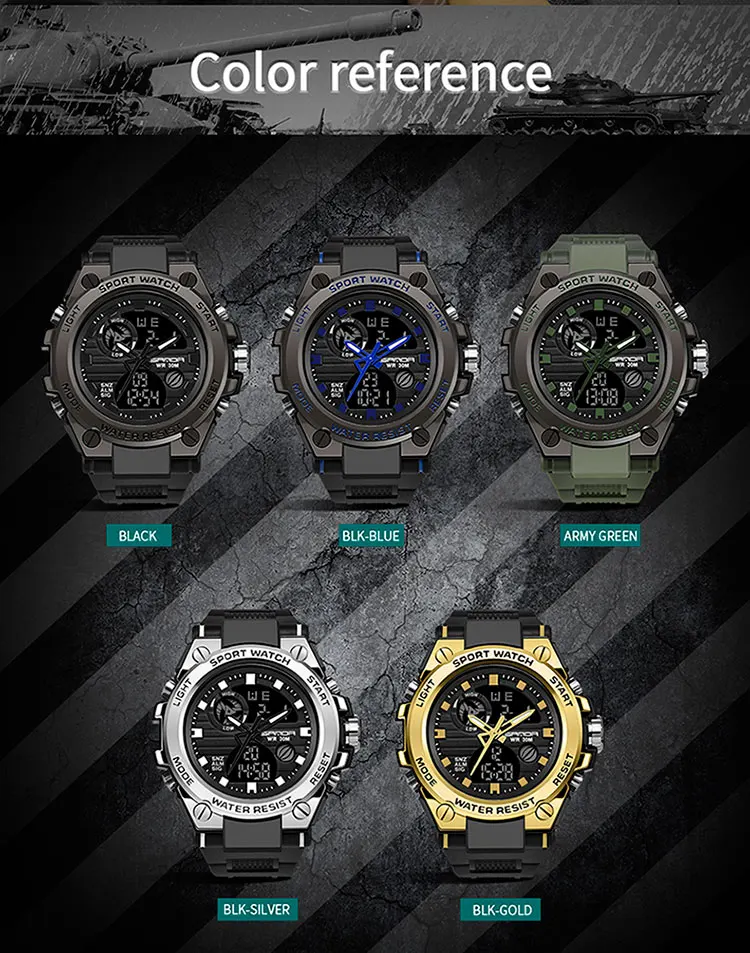 SANDA 739 Classic New Men Digital Wrist Watch Wholesale Original Waterproof Popular Low Price Best Outdoor Sports Watch for Men