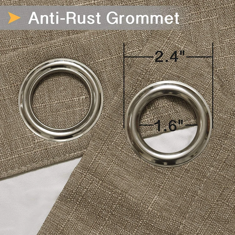 U.S. Local Delivery Thermal Insulated Grommet 100% Faux Linen Look Blackout Curtain For Window Ship to U.S. and China Only