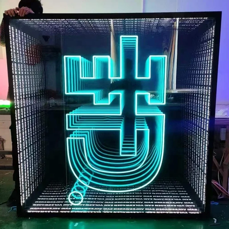 Hot Sale Custom Neon Light Thousand Layer Mirror Luminous Signboard ...